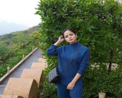 She is a travel enthusiast and often shares her photographs with a beautiful background in her Instagram posts.
